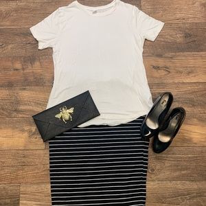 Striped pencil skirt